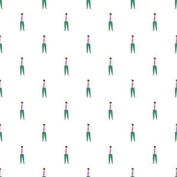 Repeating cartoon business people pattern or background Stock Illustration