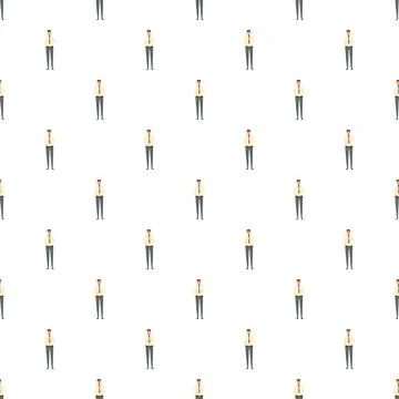 Repeating cartoon businessman pattern representing corporate conformity Stock Illustration
