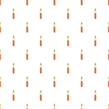 Repeating cartoon candle pattern on white background Stock Illustration