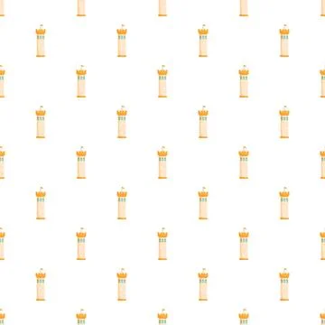 Repeating cartoon castle turret pattern featuring a flag 库存插图
