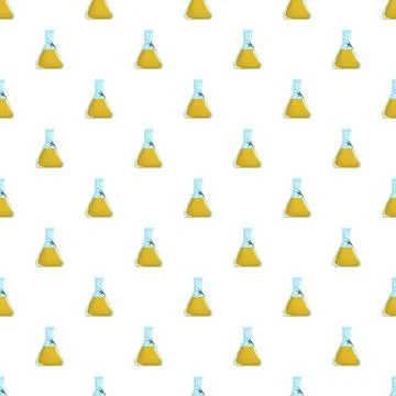 Repeating cartoon chemical flask liquid science pattern Illustrazione stock