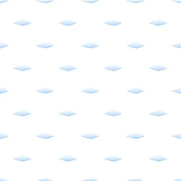 Repeating cartoon cloud pattern on white background Illustrazione stock