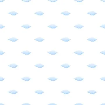 Repeating cartoon cloud pattern on white background イラスト素材