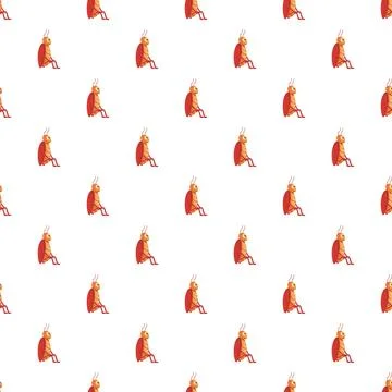 Repeating cartoon cockroach pattern on white background 库存插图