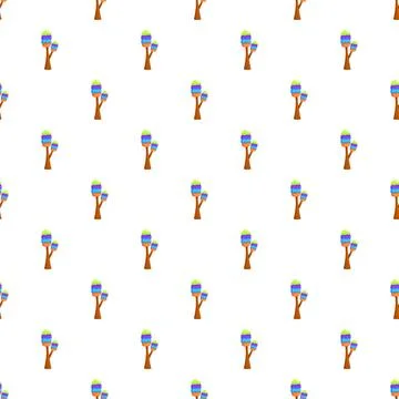 Repeating cartoon colorful tree seamless pattern Stockillustratie