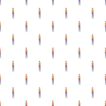 Repeating cartoon drawing of person thinking posing Stock Illustration