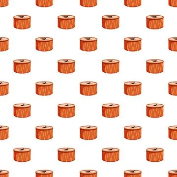 Repeating cartoon drums creating musical pattern wallpaper Illustrazione stock