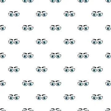 Repeating cartoon eyes watching pattern background Stock Illustration