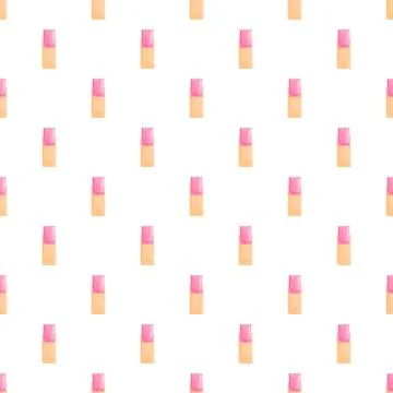 Repeating cartoon fingernails on a white background pattern イラスト素材