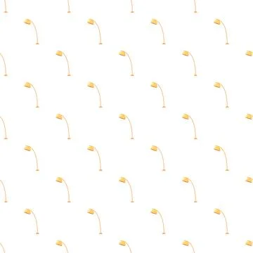 Repeating cartoon floor lamp pattern on white background Stock Illustration