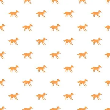 Repeating cartoon fox pattern for design wallpaper イラスト素材