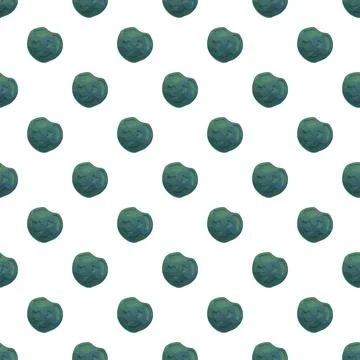 Repeating cartoon green asteroids seamless pattern Stock Illustration
