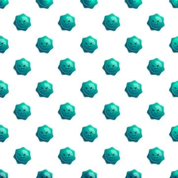 Repeating cartoon green virus pattern seamless background Illustrazione stock