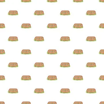 Repeating cartoon hobbit homes background pattern Ilustración de archivo