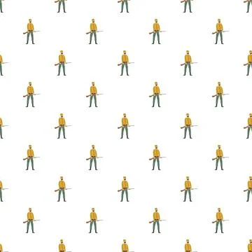 Repeating cartoon hunter pattern with rifle Illustrazione stock