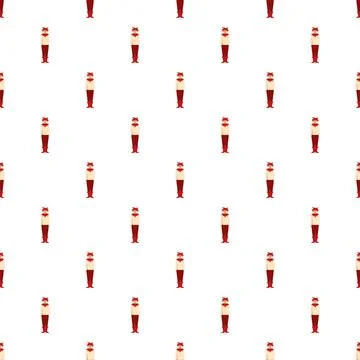 Repeating cartoon jester character pattern on white background Stock Illustration