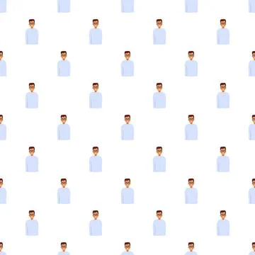Repeating cartoon male avatar pattern background Stock Illustration