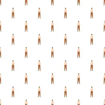 Repeating cartoon male characters creating seamless pattern 库存插图