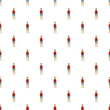 Repeating cartoon male figure pattern on white background イラスト素材