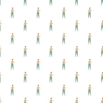 Repeating cartoon male figures creating seamless pattern Illustrazione stock