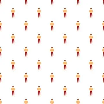 Repeating cartoon male pattern creating seamless background Stock Illustration