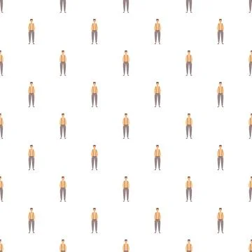 Repeating cartoon man character seamless background pattern Illustrazione stock