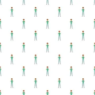 Repeating cartoon man character standing seamless pattern イラスト素材