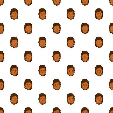 Repeating cartoon man head avatar seamless pattern Stock Illustration