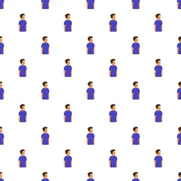 Repeating cartoon man looking up seamless pattern Stock Illustration