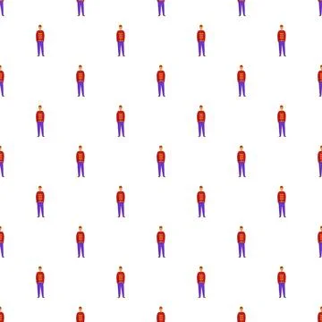 Repeating cartoon man pattern generating a seamless background Stock Illustration
