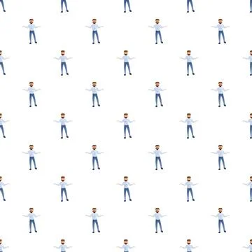 Repeating cartoon man pattern showing diversity concept Stock Illustration