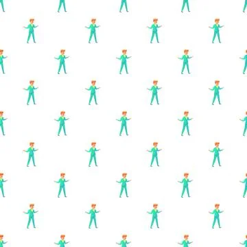 Repeating cartoon man pattern on white background 库存插图