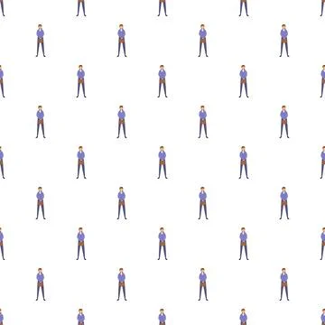 Repeating cartoon man standing pattern design イラスト素材