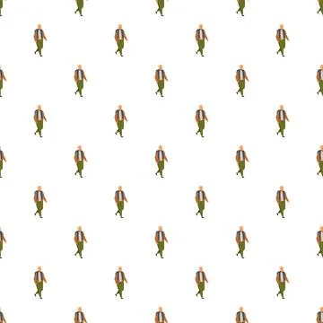 Repeating cartoon man walking seamless pattern background Illustrazione stock