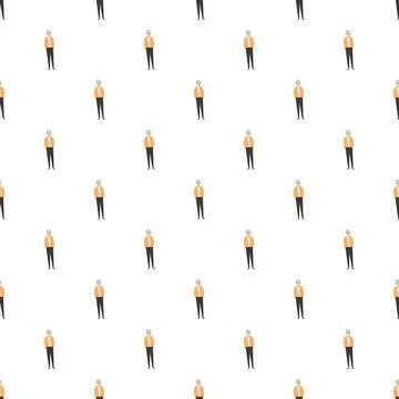 Repeating cartoon men character pattern over white background Ilustração Stock