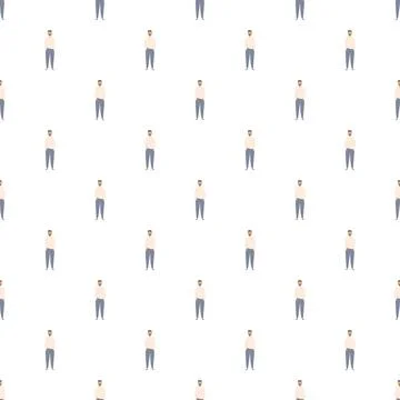 Repeating cartoon men character pattern background wallpaper 스톡 일러스트