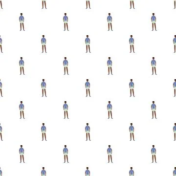 Repeating cartoon men creating a seamless pattern Stock Illustration
