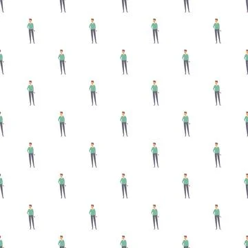 Repeating cartoon men creating a seamless pattern Stock Illustration