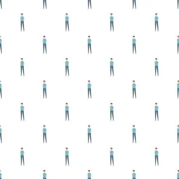 Repeating cartoon men creating a seamless pattern background 스톡 일러스트