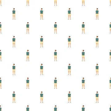 Repeating cartoon men creating seamless pattern background Stock Illustration