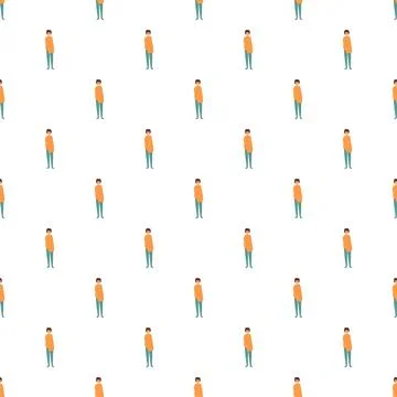 Repeating cartoon men forming seamless pattern background Stock Illustration