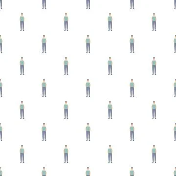 Repeating cartoon men forming a seamless pattern Stock Illustration