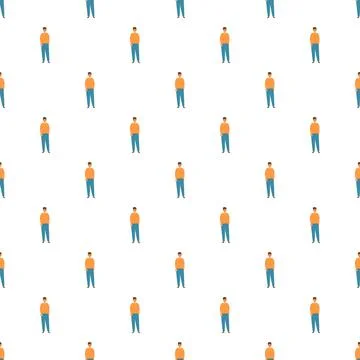 Repeating cartoon men forming seamless person pattern Stock Illustration