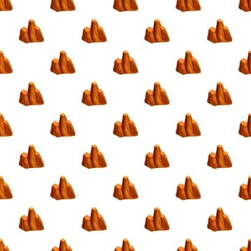 Repeating cartoon mountain rock formation seamless pattern Illustrazione stock