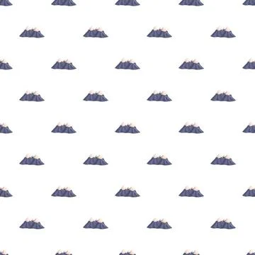 Repeating cartoon mountains creating seamless natural pattern Stock Illustration