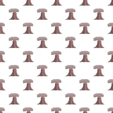 Repeating cartoon mushroom cloud explosion pattern イラスト素材
