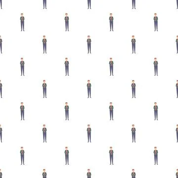 Repeating cartoon office workers using smart phones pattern 库存插图