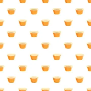 Repeating cartoon orange cups seamless pattern background Stock Illustration