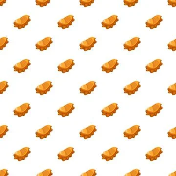 Repeating cartoon orange dumplings creating food pattern Stock Illustration