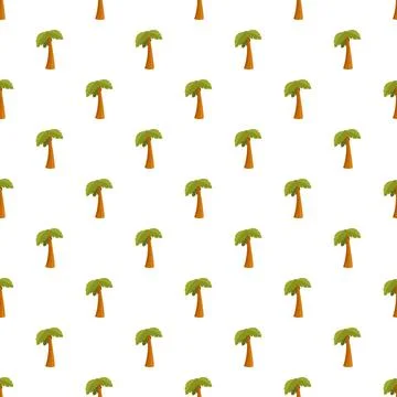 Repeating cartoon palm tree tropical pattern background イラスト素材